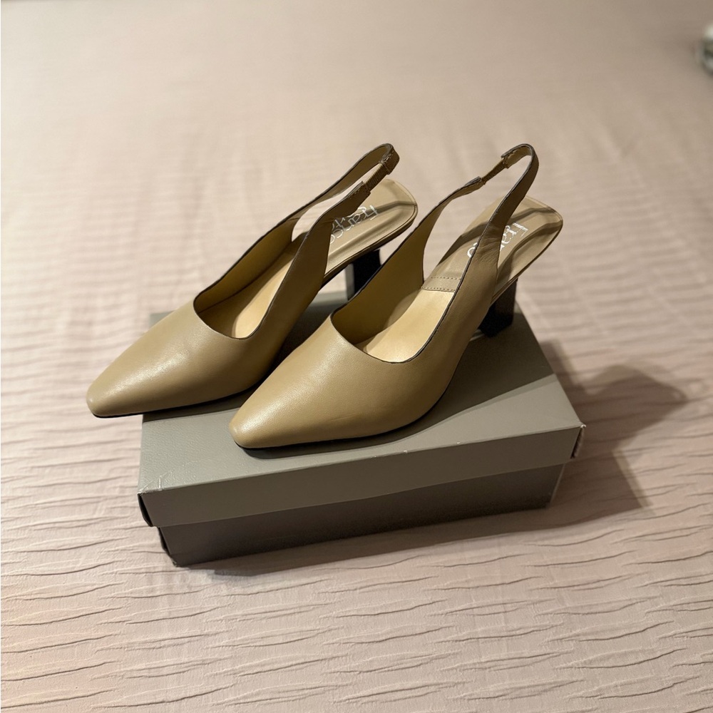 Franco Sarto Taupe Slingback Heels 7.5